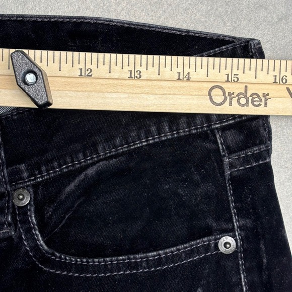Polo Ralph Lauren Tompkins Mid Rise Skinny Black Crushed Velvet Pants Womens 30R - Picture 13 of 16